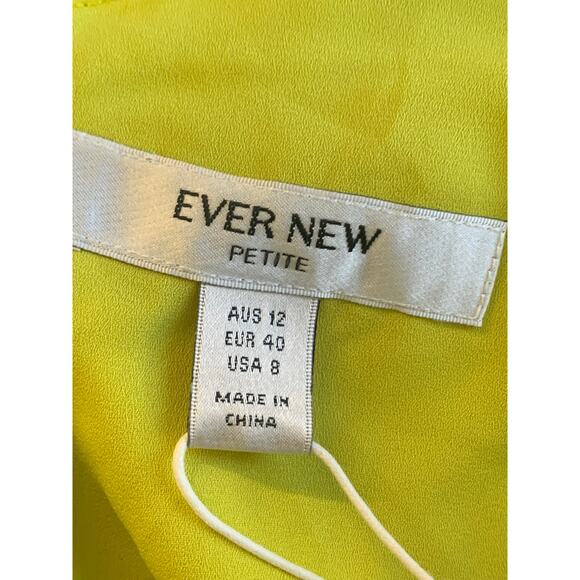 Ever New Women's Off the Shoulder Mini Dress Long Sleeve Lime Green Size 8P - Picture 3 of 5